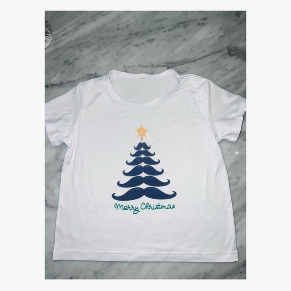 Toddler Mustache Christmas Tree Shirt 5T NeW - Picture 2 of 2